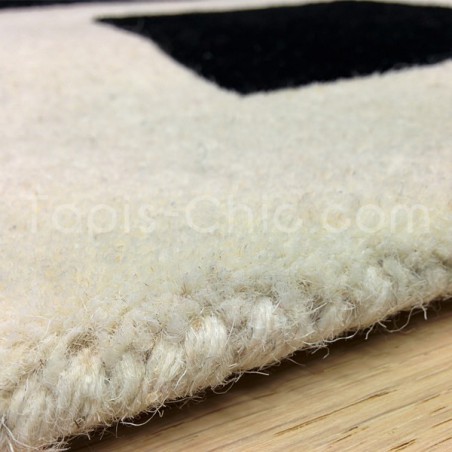 Tapis Contemporain Simbols noir et blanc en laine par Carving Tapis Contemporain Simbols noir et blanc en laine par Carving
