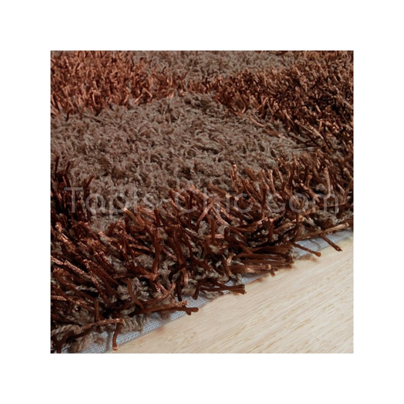 Tapis design shaggy Damier Marron pour Tapis Chic Collection