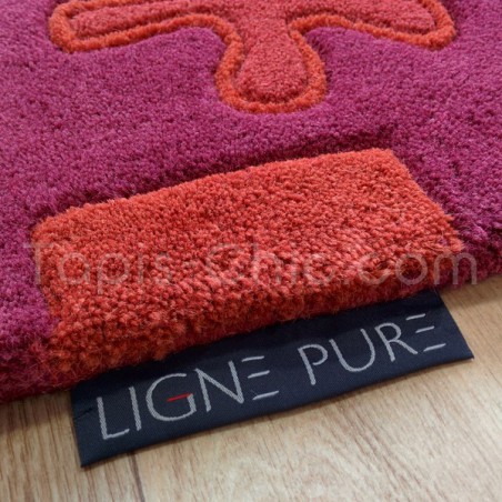 Tapis en laine prune et orange Splash par Ligne Pure 120 x 170 cm Tapis en laine prune et orange Splash par Ligne Pure 120 x 170 cm