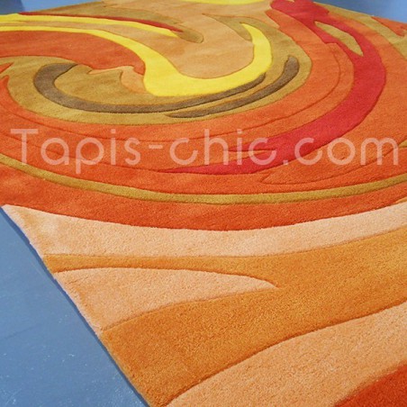 Tapis moderne Action Painting Orange par Arte Espina Tapis moderne Action Painting Orange par Arte Espina