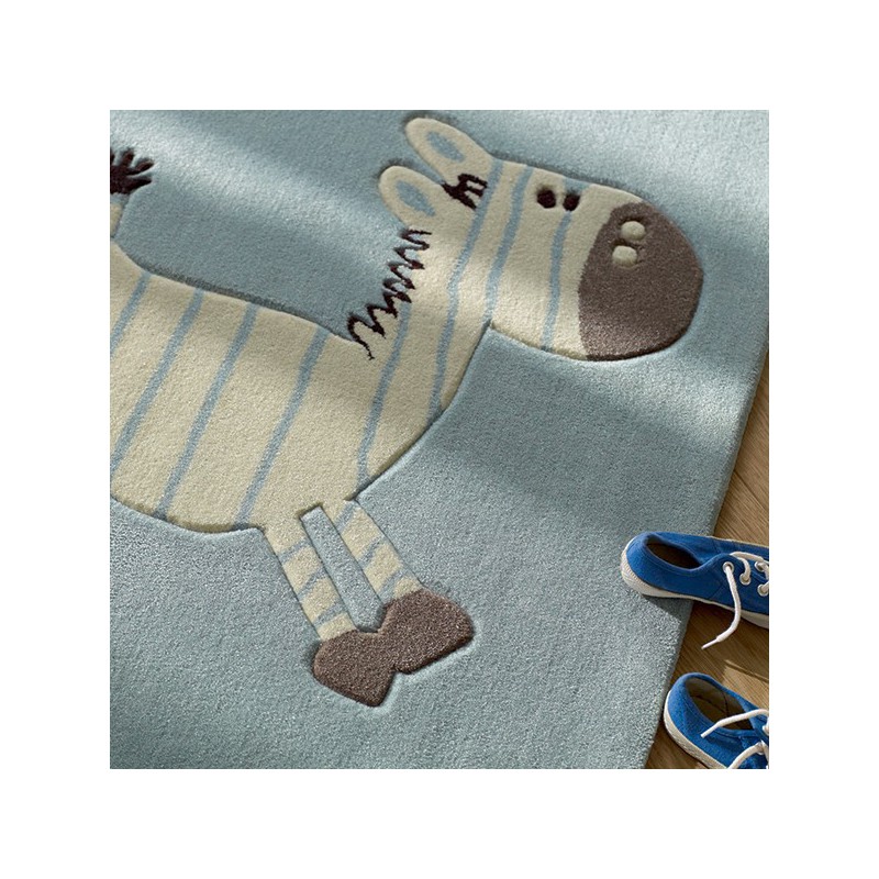 Tapis Enfant Lucky zoo bleu par Esprit Home (petites tailles)