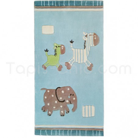 Tapis Enfant Lucky zoo bleu par Esprit Home (petites tailles)