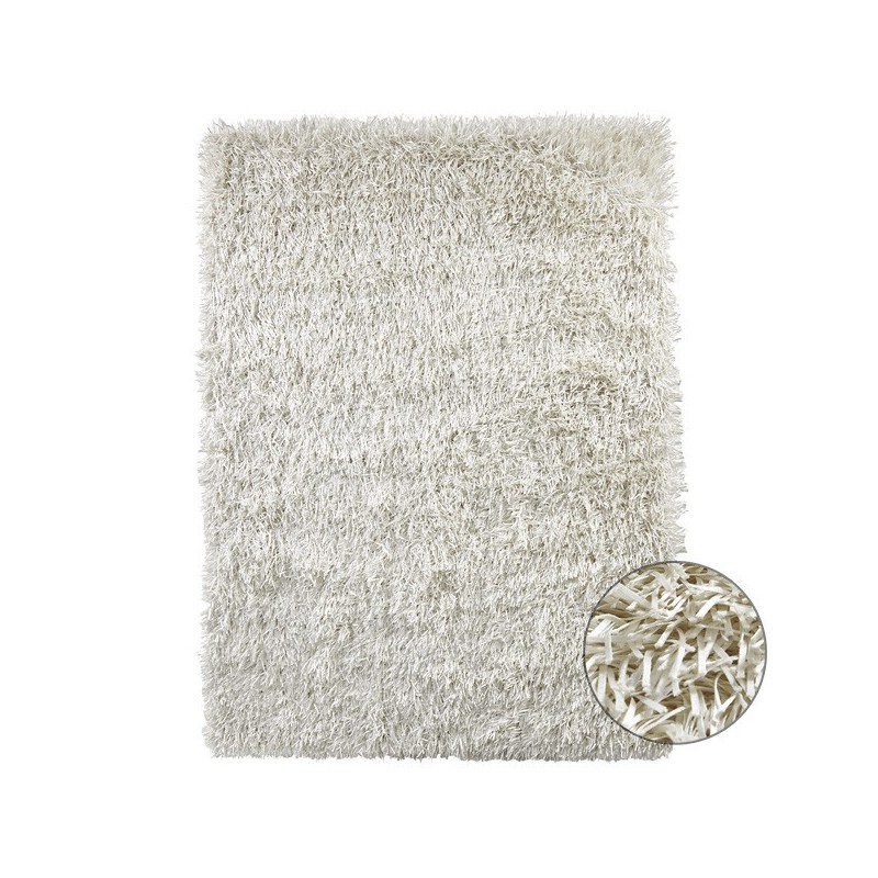 Tapis à Longues Mèches Xeres Blanc par Home Spirit