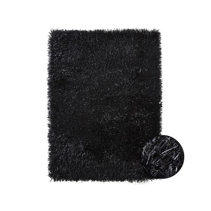 Tapis Design Shaggy Noir Xeres par Home Spirit