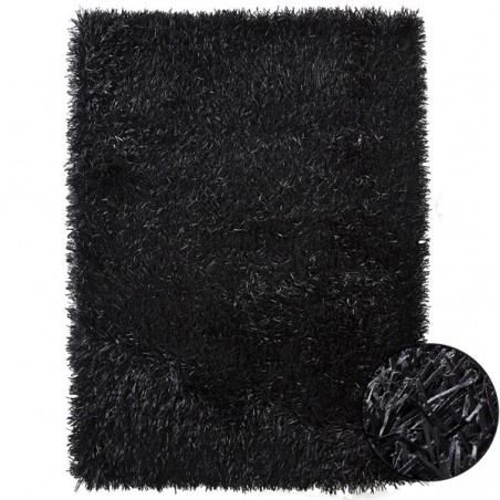 Tapis Design Shaggy Noir Xeres par Home Spirit