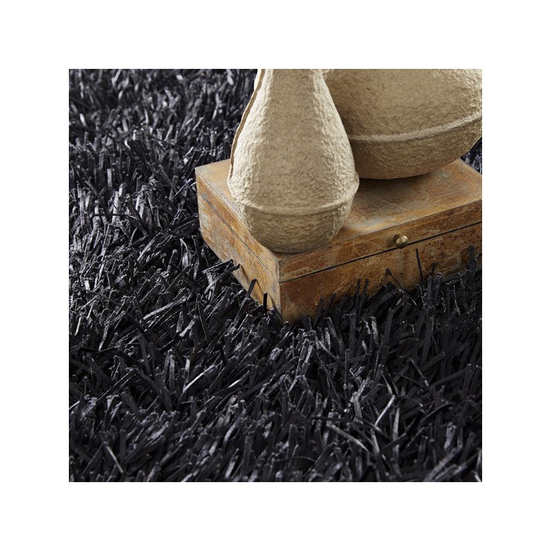 Tapis Design Shaggy Noir Xeres par Home Spirit