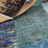 Tapis Patchwork Turquoise Sari par Home Spirit Tapis Patchwork Turquoise Sari par Home Spirit