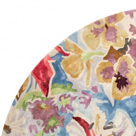 Tapis rond par Ligne Pure 230 cm fleuri et coloré en viscose Tapis rond par Ligne Pure 230 cm fleuri et coloré en viscose