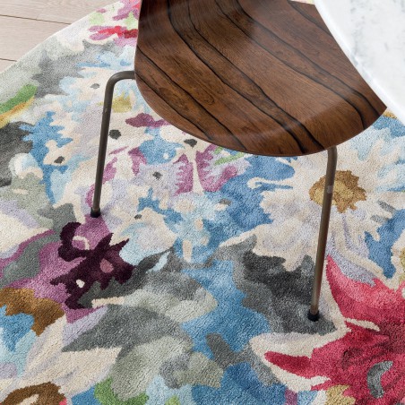 Tapis rond par Ligne Pure 230 cm fleuri et coloré en viscose Tapis rond par Ligne Pure 230 cm fleuri et coloré en viscose