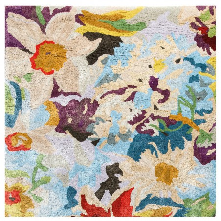 Tapis rectangulaire par Ligne Pure fleuri et coloré en viscose Tapis rectangulaire par Ligne Pure fleuri et coloré en viscose