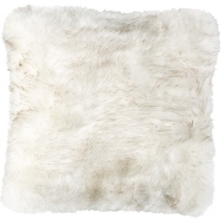 Coussin Feel écru en fausse fourrure par Ligne Pure