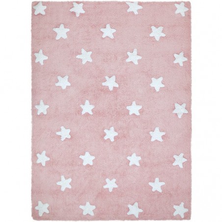 Tapis Enfant Rose Etoiles par Lorena Canals Tapis Enfant Rose Etoiles par Lorena Canals