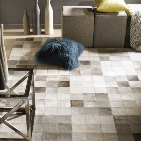 Tapis Patchwork de Peau Véritable Harris Gris par Home Spirit Tapis Patchwork de Peau Véritable Harris Gris par Home Spirit