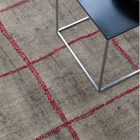 Tapis Design Reflect Taupe et Rouge par Ligne Pure Tapis Design Reflect Taupe et Rouge par Ligne Pure