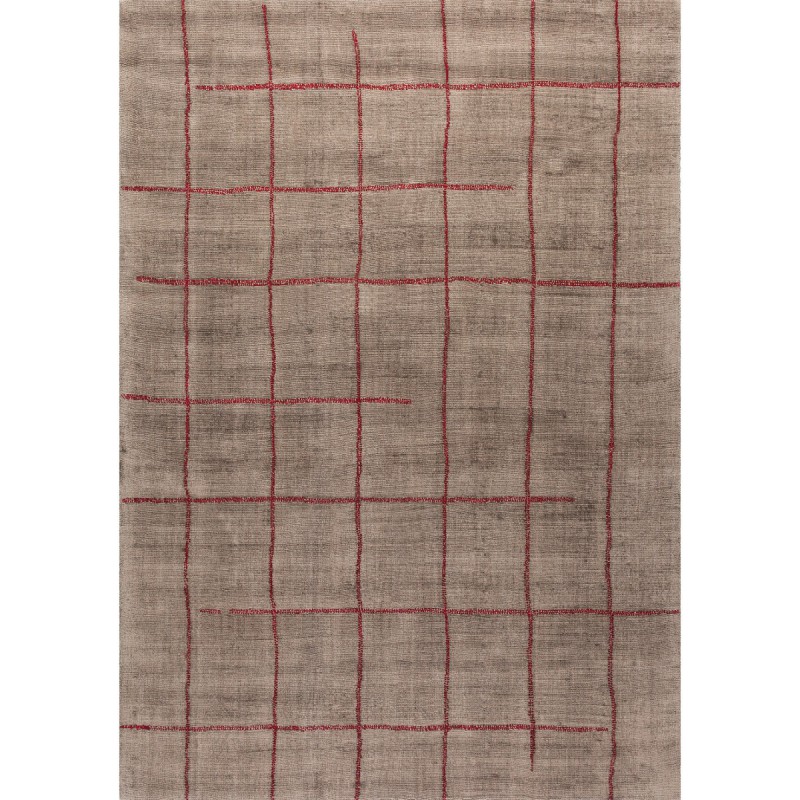 Tapis Design Reflect Taupe et Rouge par Ligne Pure