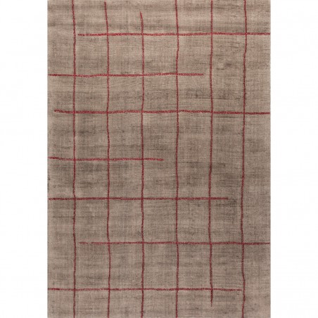 Tapis Design Reflect Taupe et Rouge par Ligne Pure