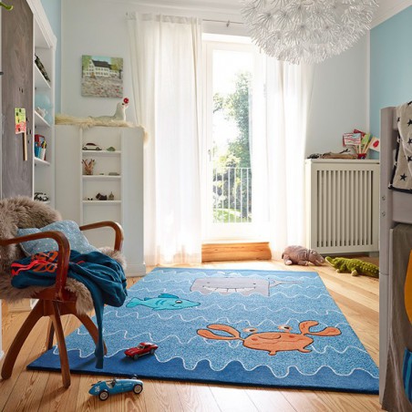 Tapis pour Enfant Sealife Bleu par Esprit Home Tapis pour Enfant Sealife Bleu par Esprit Home