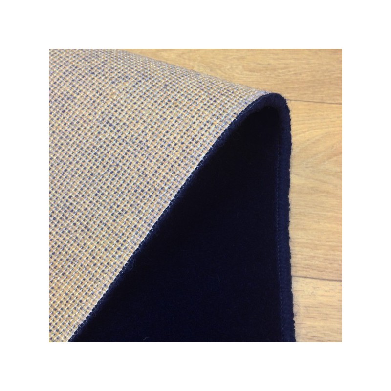 Tapis sur mesure en laine Bleu Foncé gamme Velvet finition surjet