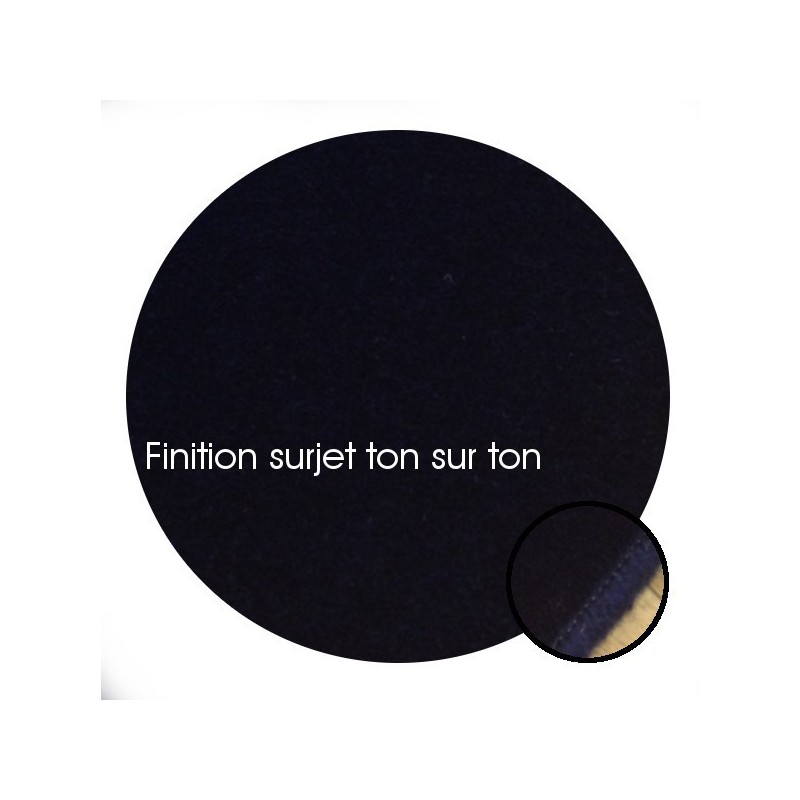 Tapis sur mesure Rond en laine Bleu Foncé gamme Velvet finition surjet