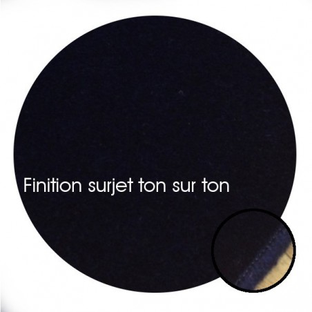 Tapis sur mesure Rond en laine Bleu Foncé gamme Velvet finition surjet