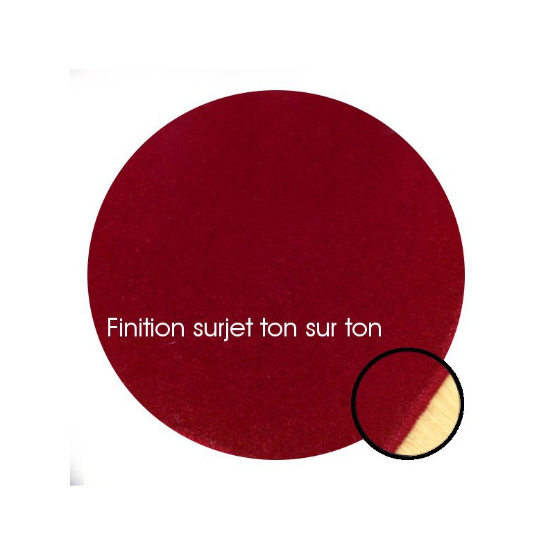 Tapis sur mesure Rond en laine Framboise gamme Velvet finition surjet