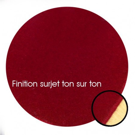 Tapis sur mesure Rond en laine Framboise gamme Velvet finition surjet