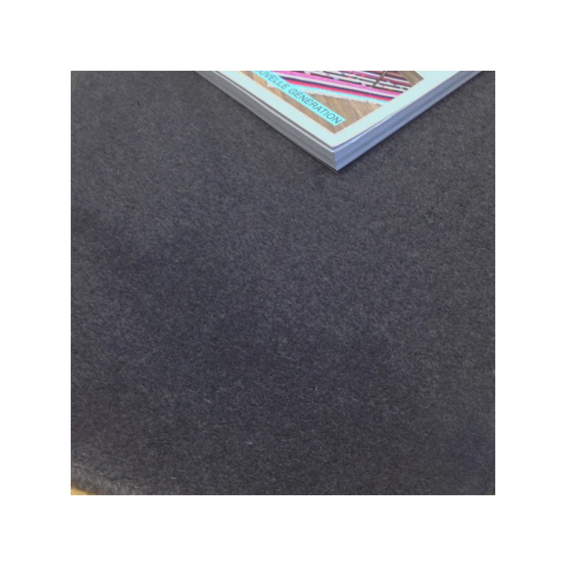 Tapis sur mesure Rond en laine Gris Charbon gamme Velvet finition surjet