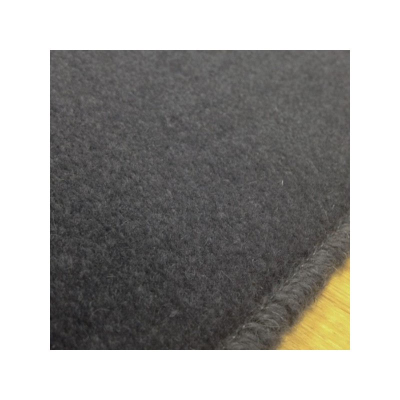 Tapis sur mesure Rond en laine Gris Charbon gamme Velvet finition surjet