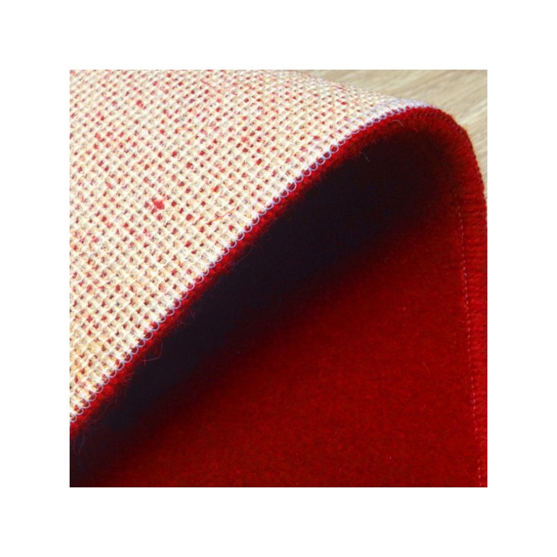 Tapis sur mesure Rond en laine Rouge impérial gamme Velvet finition surjet