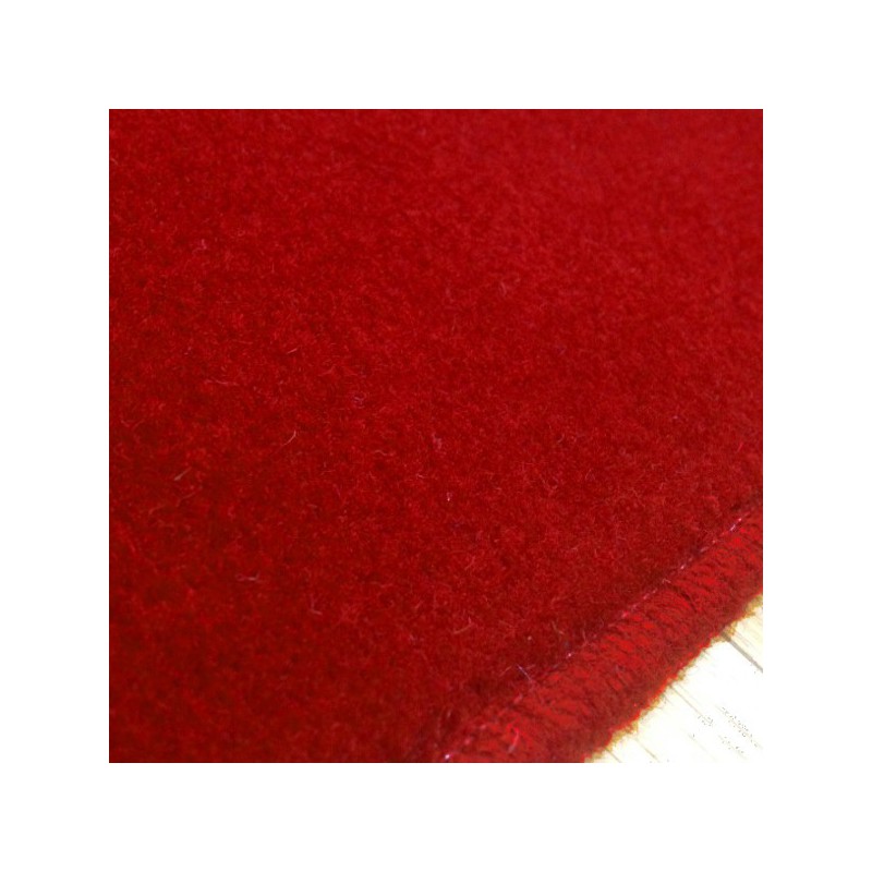 Tapis sur mesure Rond en laine Rouge impérial gamme Velvet finition surjet
