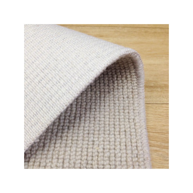 Tapis sur mesure Rond en laine Blanc Perlé gamme Dubai