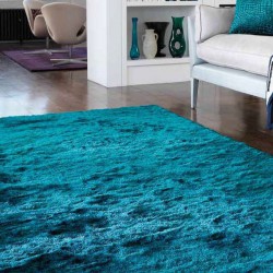 Tapis de luxe bleu turquoise Whisper Teal par Joseph Lebon
