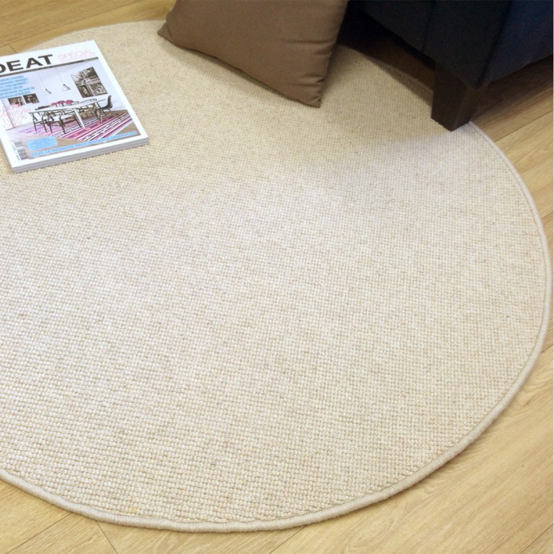 Tapis sur mesure Rond en laine Blond clair gamme Dubai