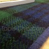 Tapis sur mesure en laine motif tartan tons bleus Tapis sur mesure en laine motif tartan tons bleus
