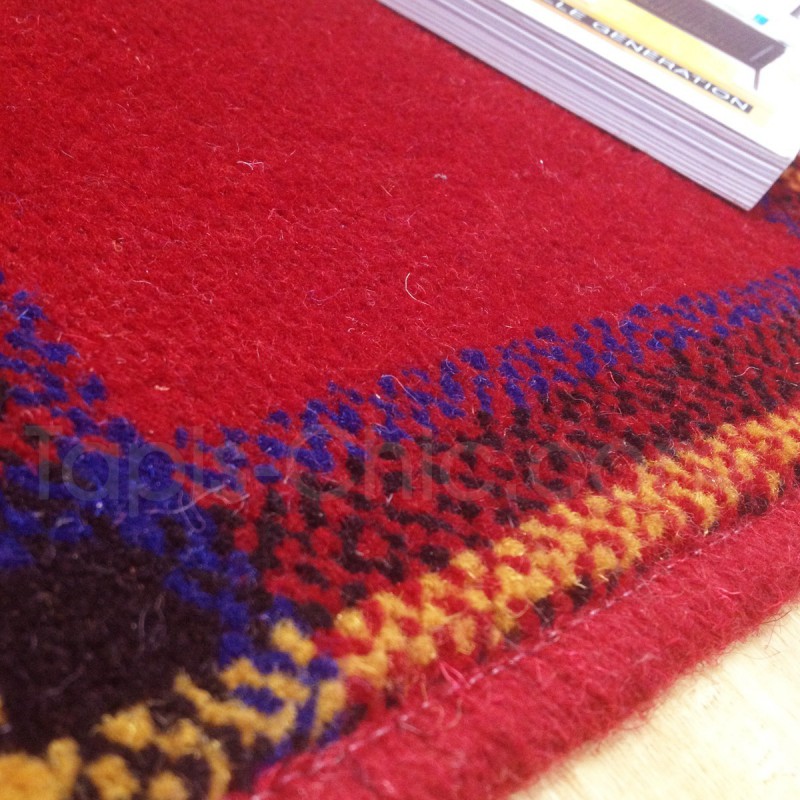 Tapis sur mesure en laine motif tartan tons rouges