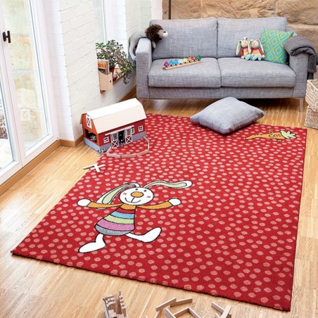 Tapis Enfant Rainbow Rabbit Rouge par Sigikid Tapis Enfant Rainbow Rabbit Rouge par Sigikid