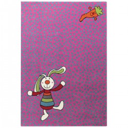 Tapis Enfant Rainbow Rabbit Rose par Sigikid