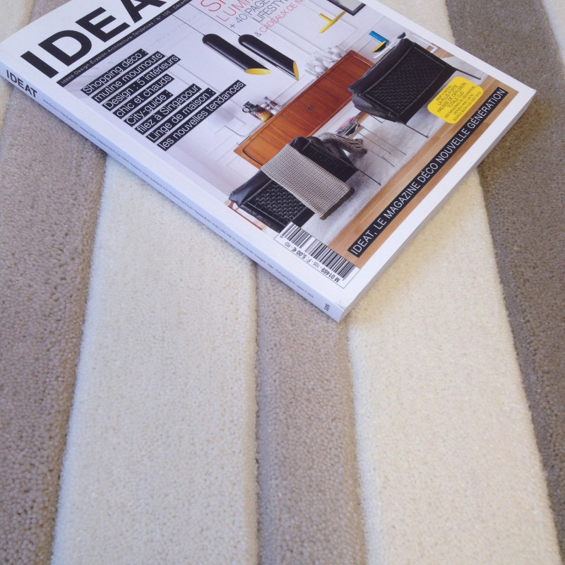 Tapis rayé beige et ivoire par Tapis Chic Collection