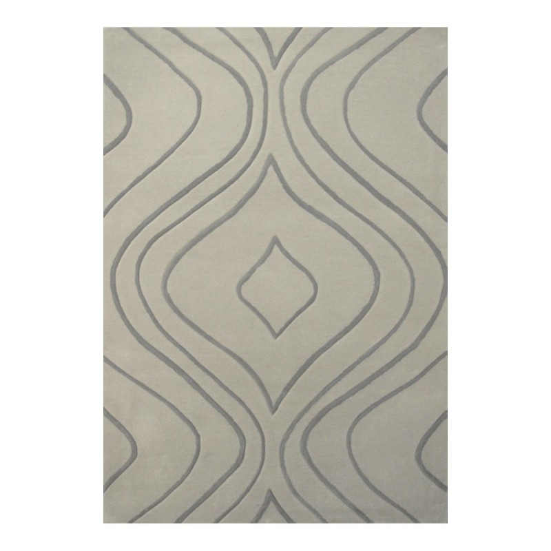 Tapis Design vague avec du Relief Gris clair et fines vagues en Gris plus foncé - TAPIS CHIC COLLECT