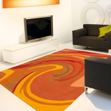 Tapis moderne Action Painting Orange par Arte Espina Tapis moderne Action Painting Orange par Arte Espina