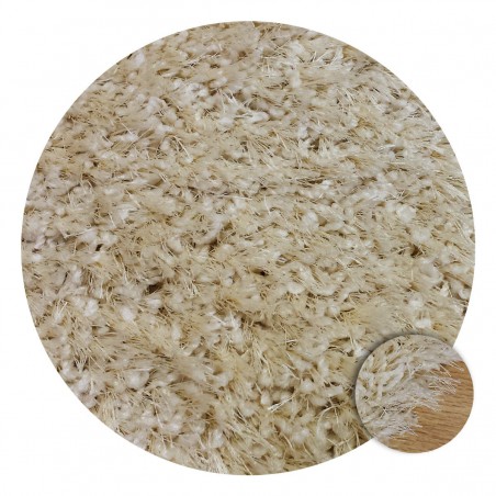 Tapis Shaggy blanc écru rond sur mesure par Tapis Chic Collection Tapis Shaggy blanc écru rond sur mesure par Tapis Chic Collection