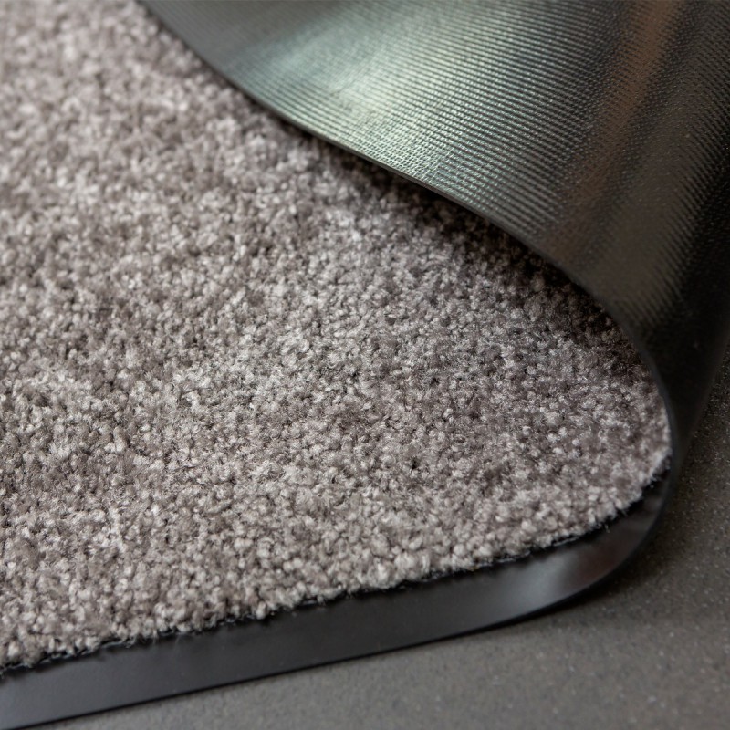 Paillasson gris uni lavable en machine par Tapis Chic Collection