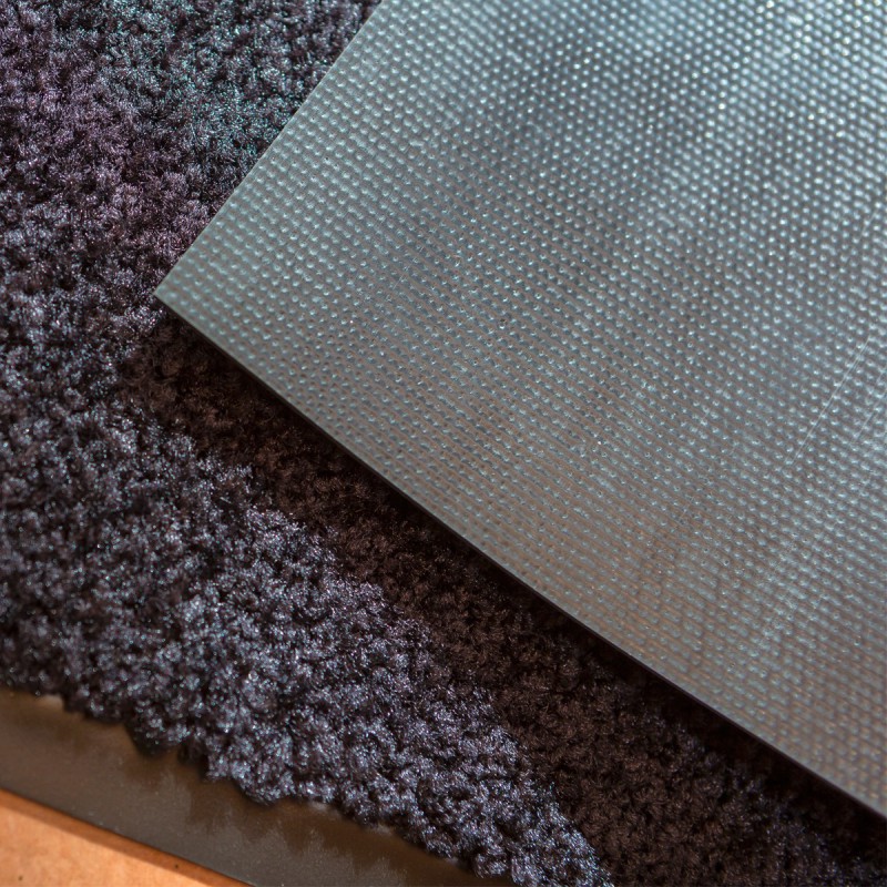 Paillasson noir uni lavable en machine par Tapis Chic Collection