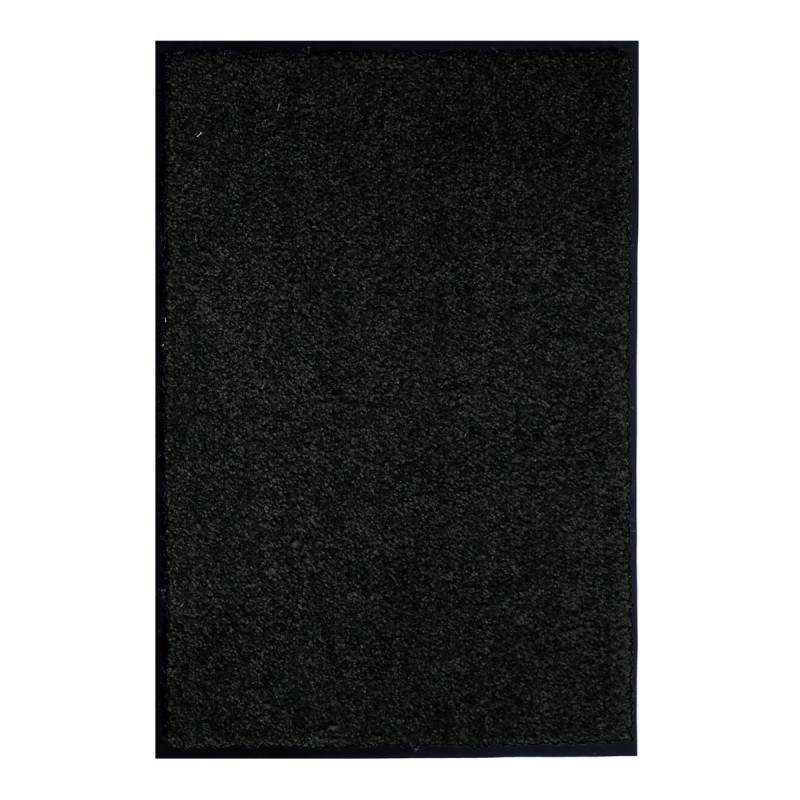 Paillasson noir uni lavable en machine par Tapis Chic Collection