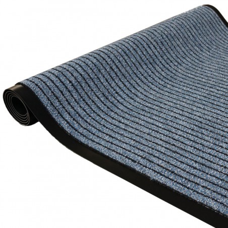 Paillasson bleu à lignes fines par Tapis Chic Collection Paillasson bleu à lignes fines par Tapis Chic Collection