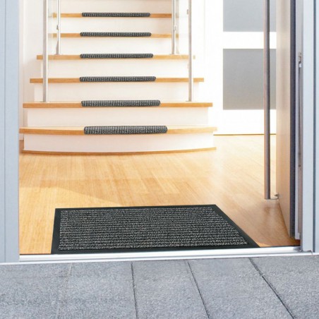 Paillasson gris à lignes fines par Tapis Chic Collection Paillasson gris à lignes fines par Tapis Chic Collection