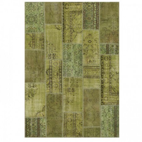 Tapis Patchwork Kilim Up-Cycle Vert par Angelo Tapis Patchwork Kilim Up-Cycle Vert par Angelo