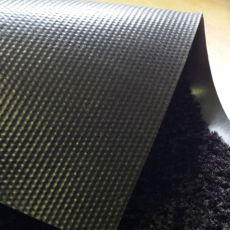 Paillasson noir uni lavable en machine par Tapis Chic Collection