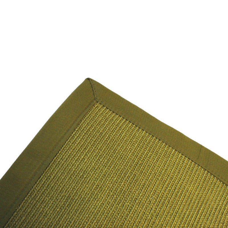 Tapis sur-mesure en sisal gansé vert