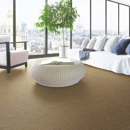 Tapis sur-mesure en sisal gansé beige